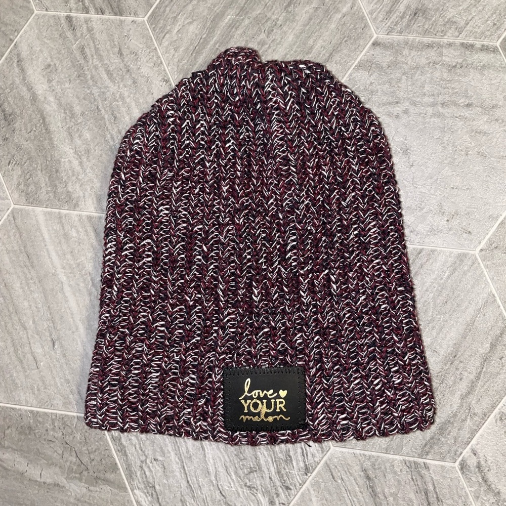 Love Your Melon Maroon/Black Beanie